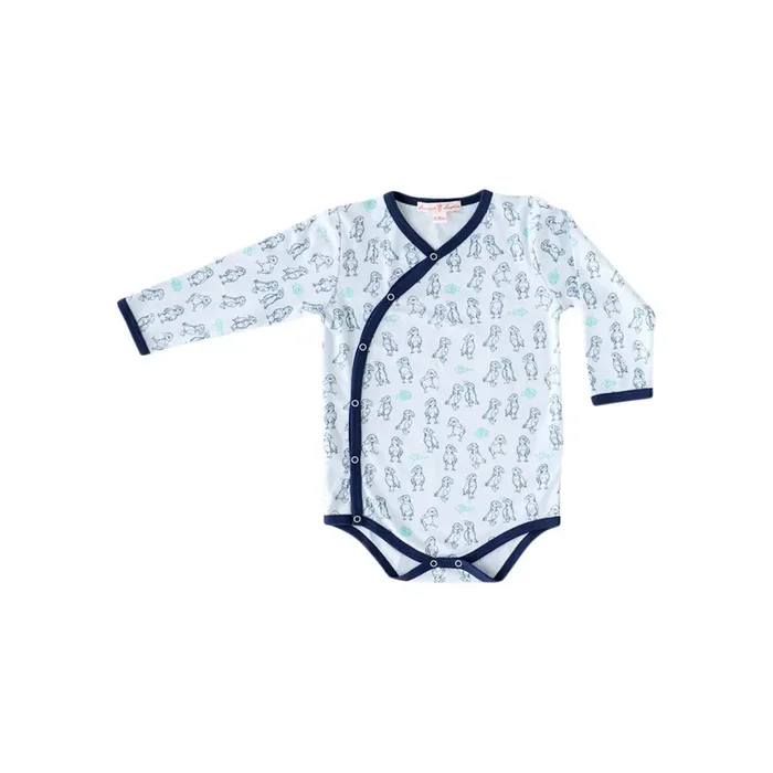 Puffin Print Kimono Onesie