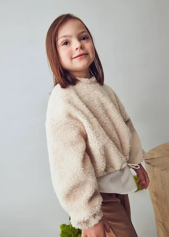 Pullover with Contrast Sherpa
