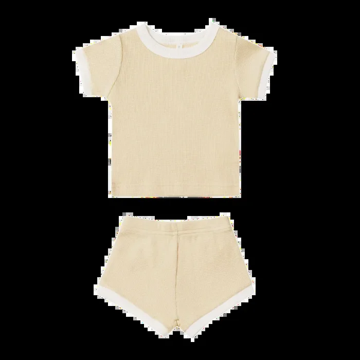 QUINCY MAE Waffle Shortie Set – Lemon