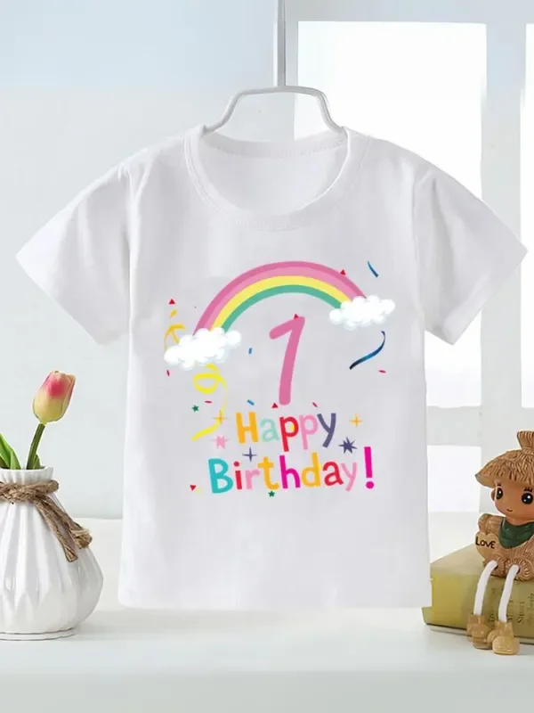 Rainbow Birthday T-Shirt for Kids – Cute and Casual Gift