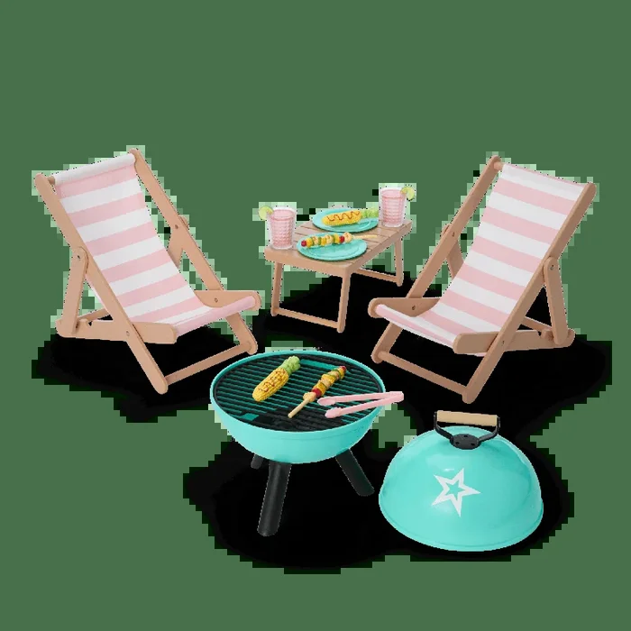 Raquel’s™ Beach Chairs & Barbecue Set for 18-inch Dolls (Girl of the Year™ 2026)