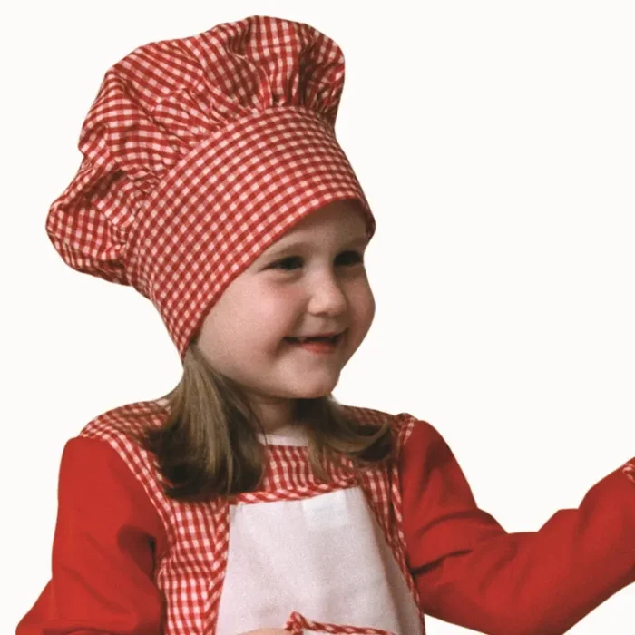 Red Gingham Chef Hat – Kids