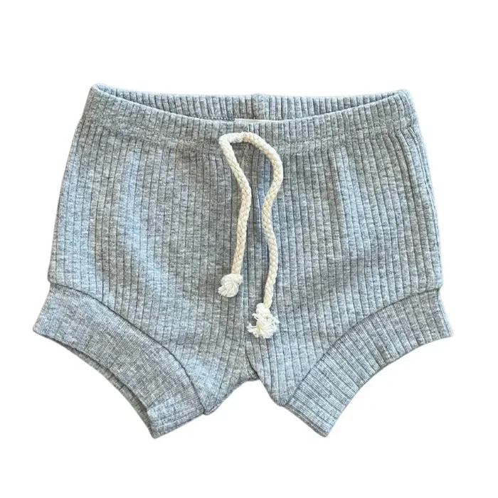 Ribbed Shorts – Heather Gray