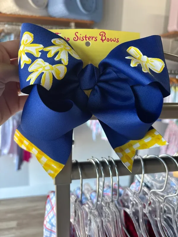 Ribbon bow royal blue / yellow