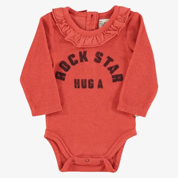 Rock Star Print Romper – Terracotta