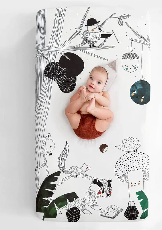 Rookie Humans Cotton Sateen Crib Sheet – Woodland Dreams