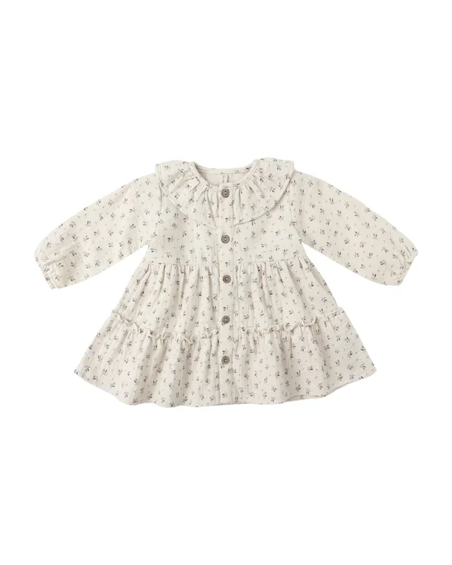 Ruffle Collar Button Dress | Bluebell