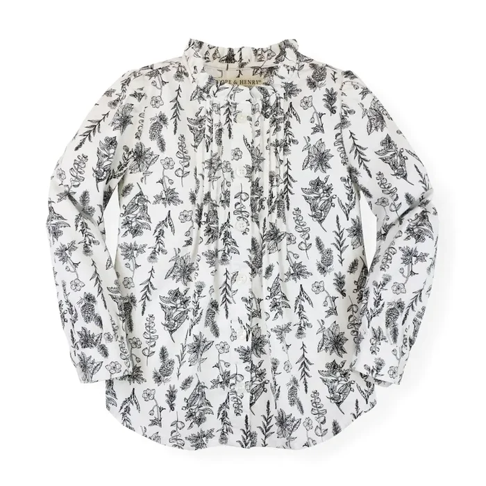 Ruffle Neck Blouse With Pintucks – Made With Organic Cotton – Baby