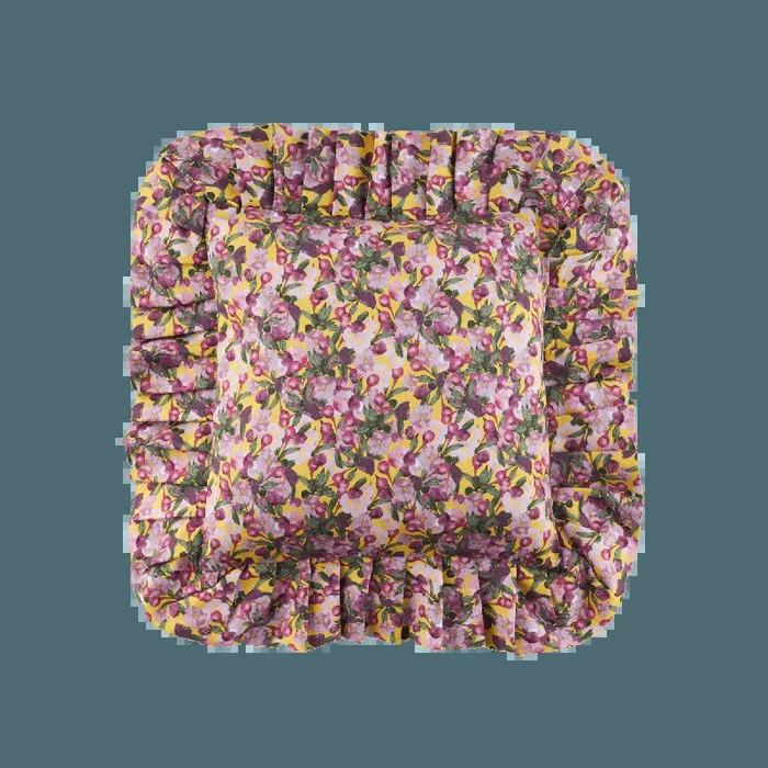 Ruffled Pillow Cover Romance Is Dead Yellow