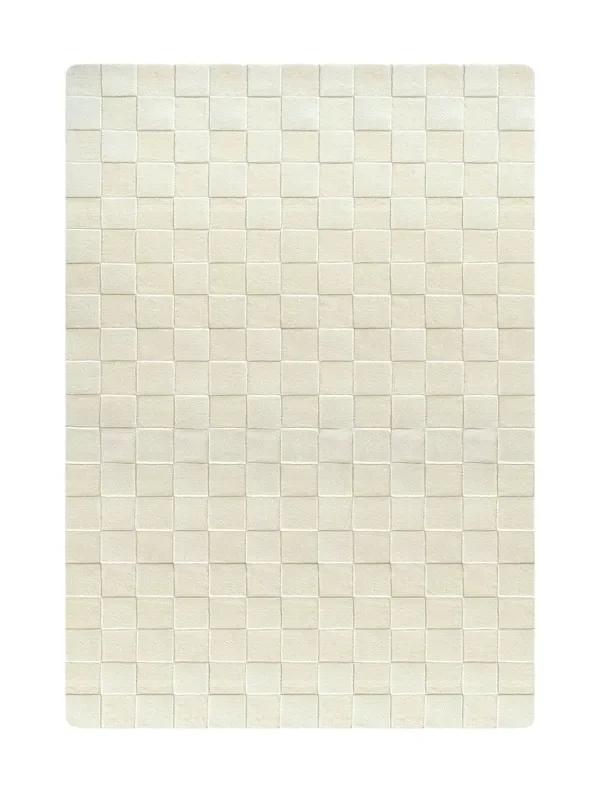 Rug Checkerboard Off White 5.6 X 7.9 Ft