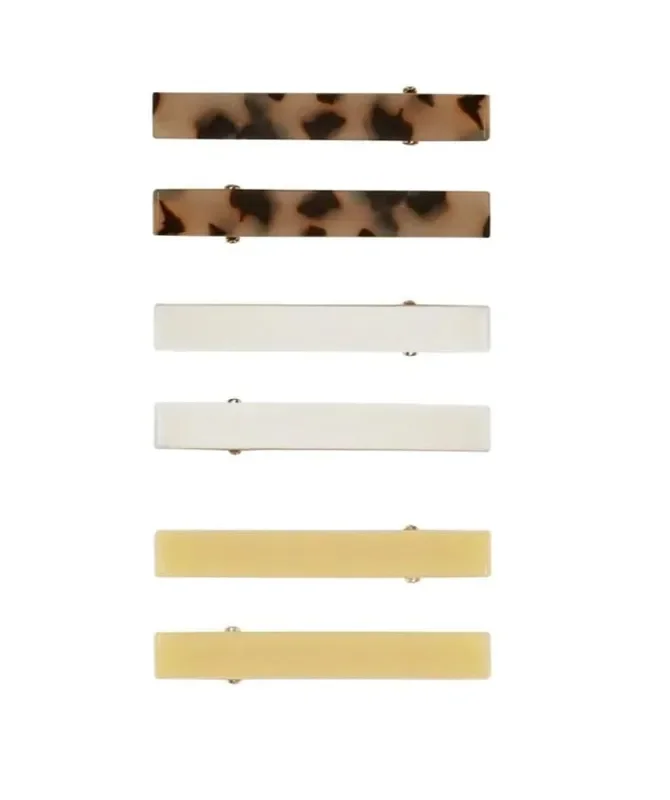 Rylee & Cru – Hair Clips Pack (6): Natural/Tortoise/Lemon