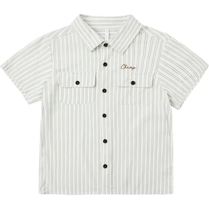 Rylee + Cru Collared Shirt || Railroad Stripe