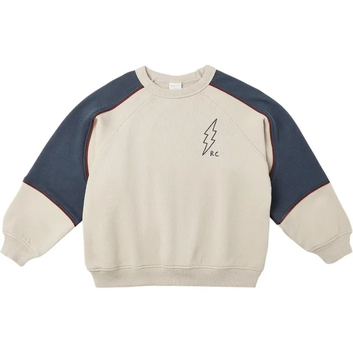 Rylee + Cru Paneled Sweatshirt || Stone