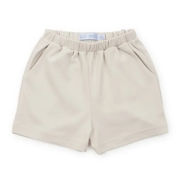 Sawyer Boys’ Pima Cotton Play Shorts – Stone Khaki