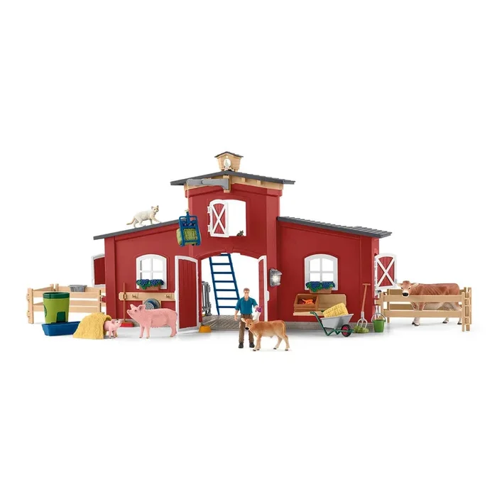 Schleich Farm World | Large Barn w/ Animals + Accessories