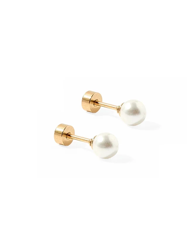 Screwback Stud Earrings – Payton Pearl White 5mm