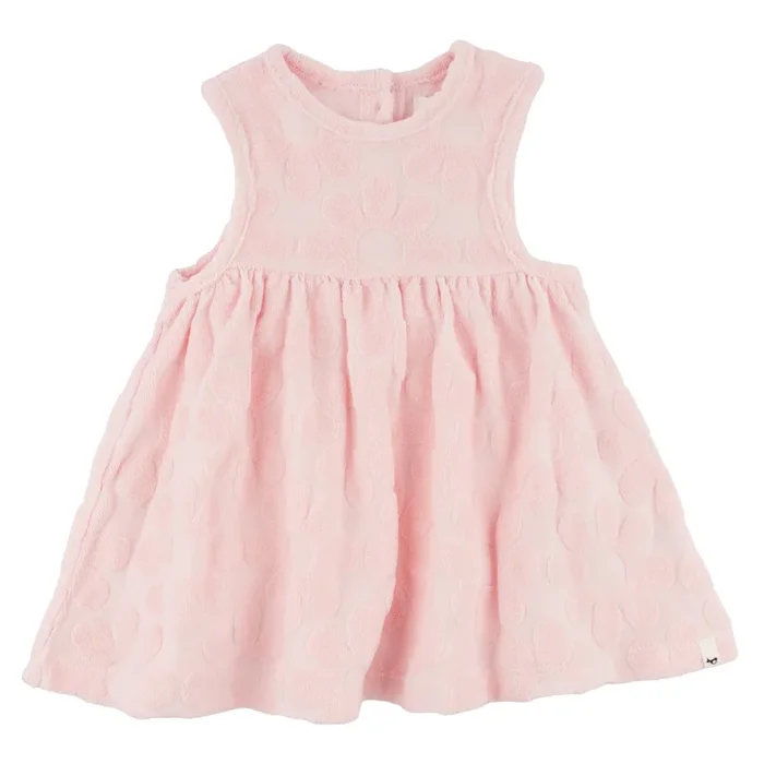 Sculpted Terry Lily Tank Dress – Daisies – Pale Pink