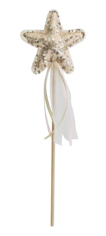 Sequin Gold Star Wand