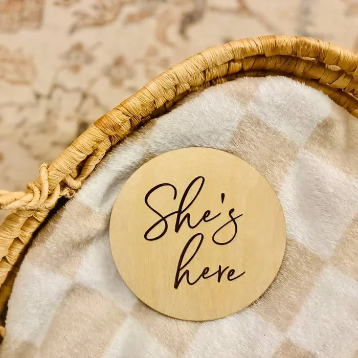 She’s Here Birth Announcement Sign