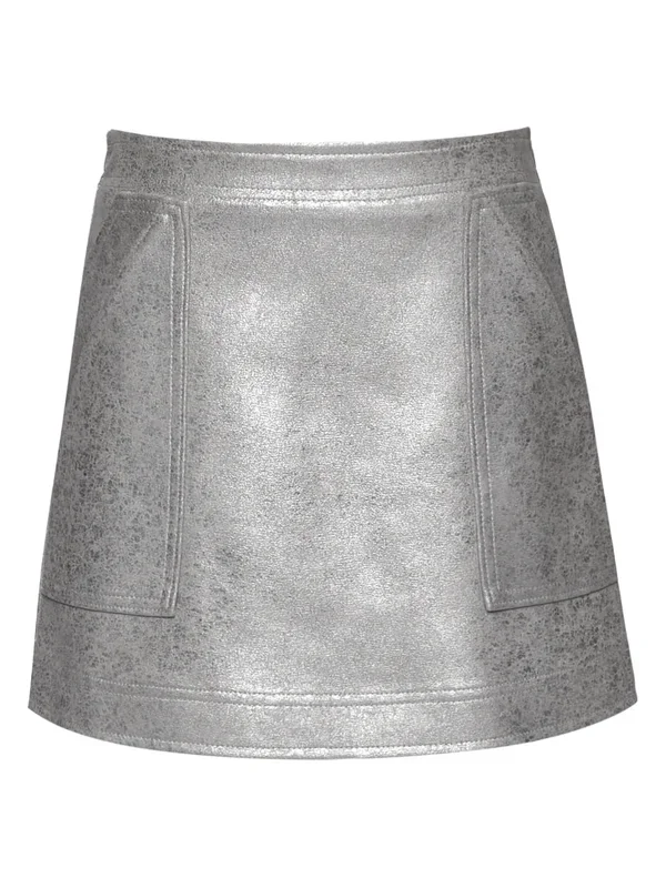 Shimmer Foiled Faux Leather Skirt