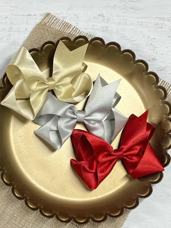 Shimmer Satin Hair Bows – Alligator Clip – 4.5 “