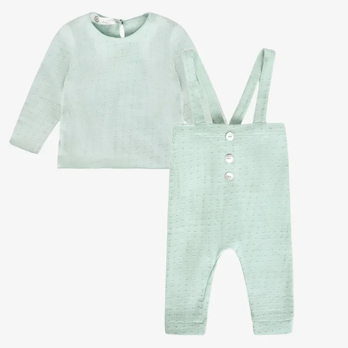 Shirt And Suspender Pants – Mint Green