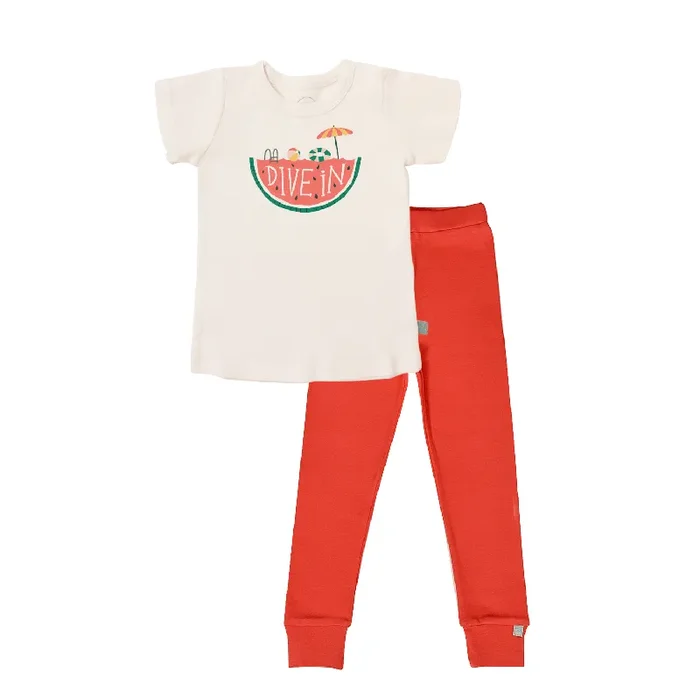 Short Sleeve Pajama Set | Dive In Watermelon