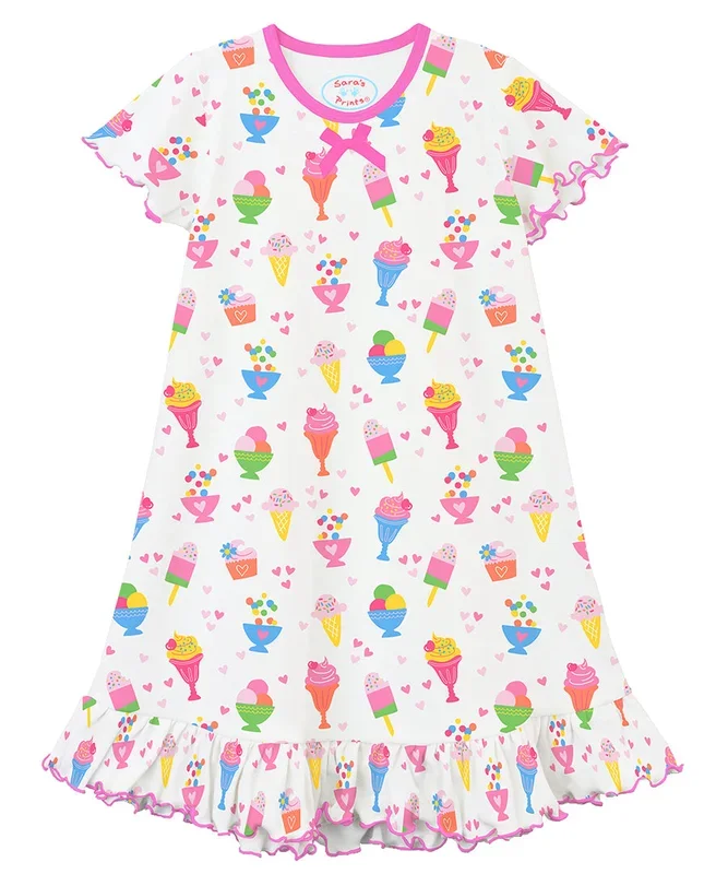 Short Sleeve Ruffled Nightie
