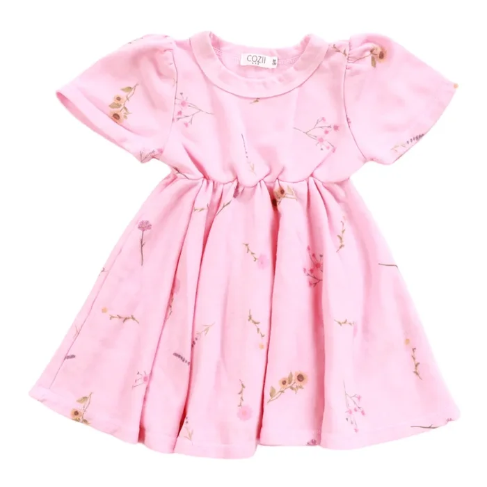Short Sleeve Wild Flower Dress