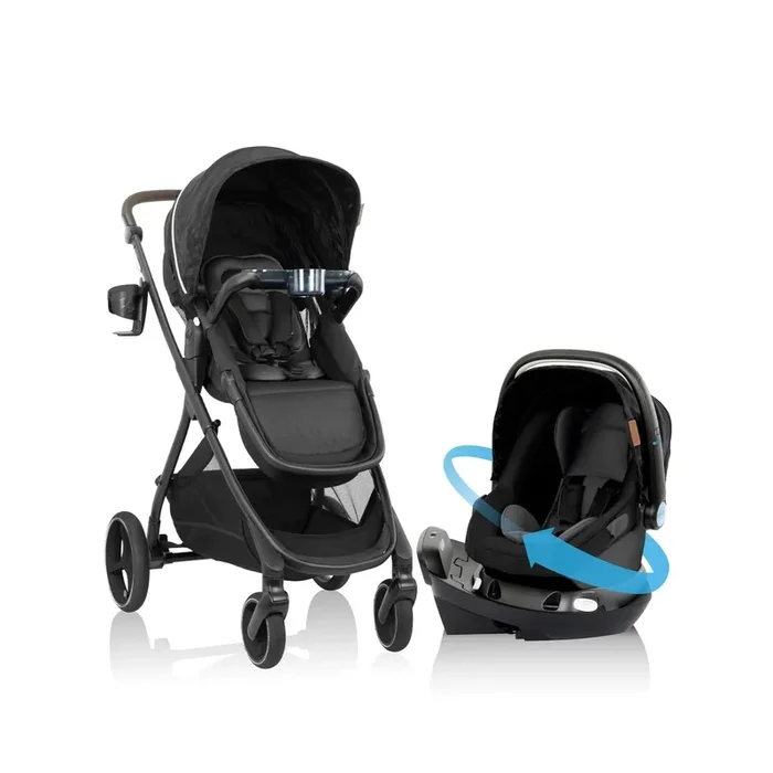 Shyft Intuiti+ Travel System Featuring Revolve180 LiteMax NXT with Sensory Soothe – Dubhan Black