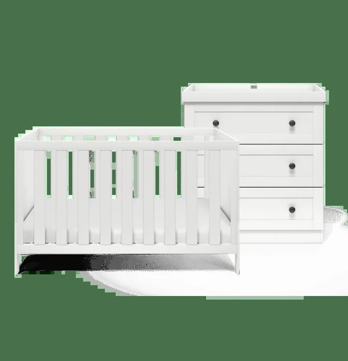 Silver Cross Bromley Cot Bed and Dresser – White