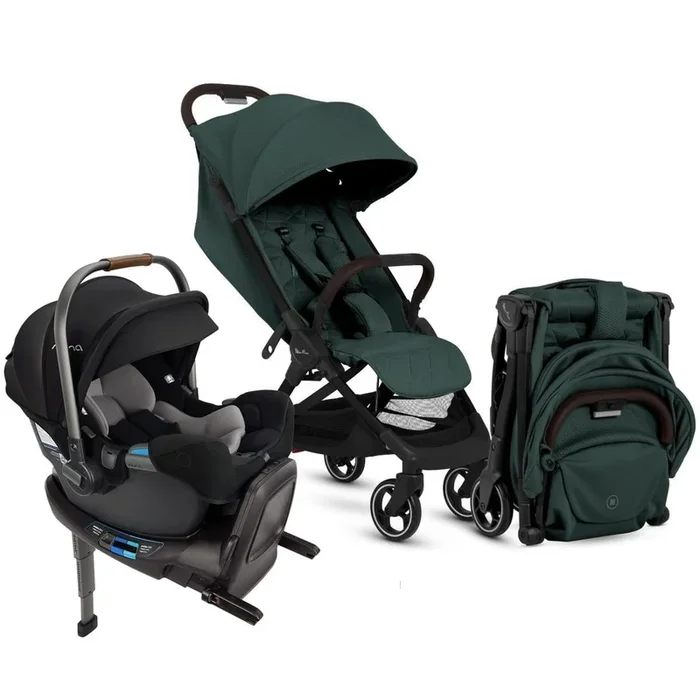 Silver Cross Clic Compact Stroller + Nuna PIPA RX Travel System Bundle – Conifer / Caviar