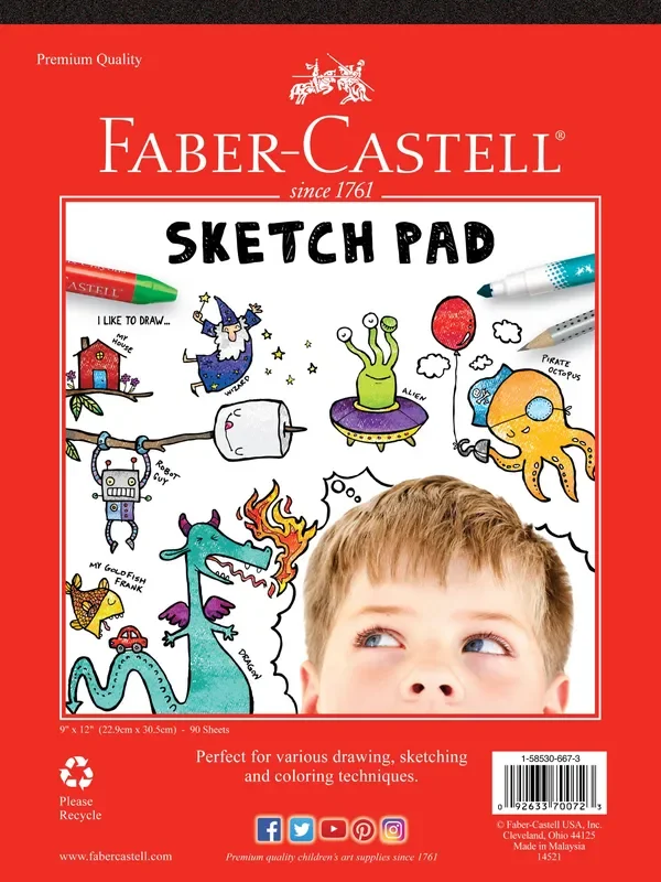 Sketch Pad for Drawing 9 ” x 12 ” – 90 Sheets
