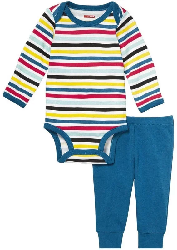 Skip Hop Long Sleeve Bodysuit & Pant Set – Stripes (9 Months)