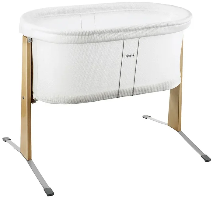 Sleek White Baby Cradle – Quiet Rocking Design for Gentle Soothing