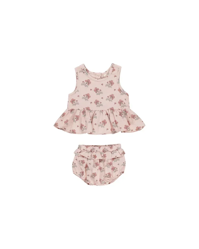 Sleeveless Peplum Set – Vintage Floral