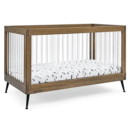 Sloane 4-in-1 Acrylic Convertible Crib – Acorn/Matte Black