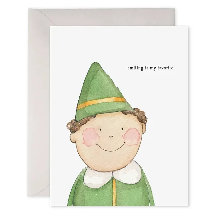 Smiling Buddy Elf Christmas Greeting Card
