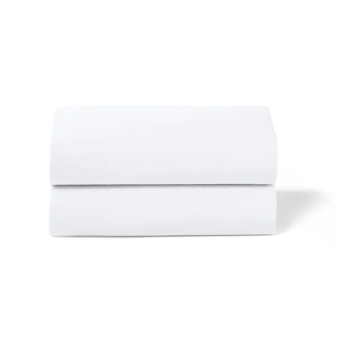 Snuz Bassinet Fitted Sheets, 2 Pack – White