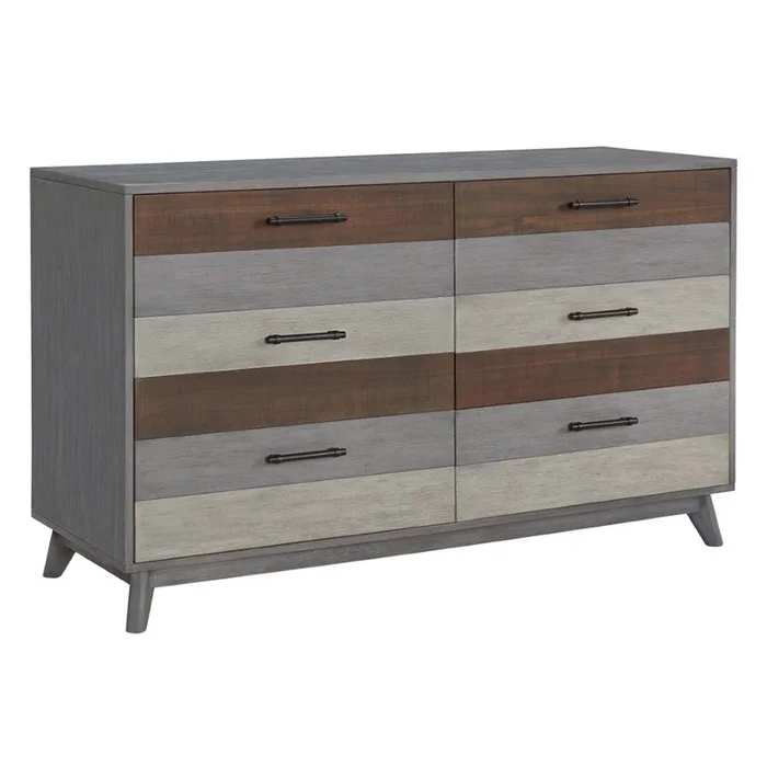 Soho Baby Cascade 6 Drawer Dresser Multi tone Gray