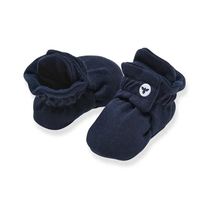 Solid Organic Cotton Baby Booties – Midnight