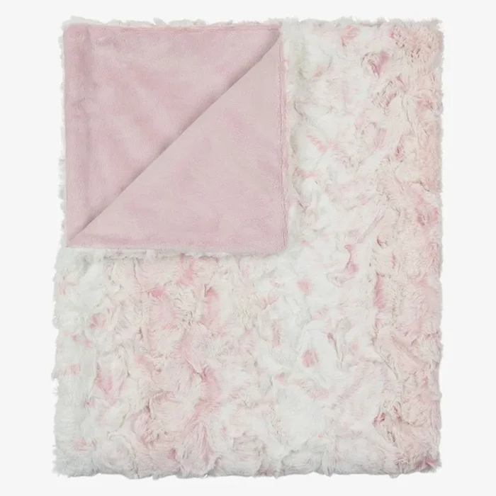 Speckled Fur Blanket – Pink/natural