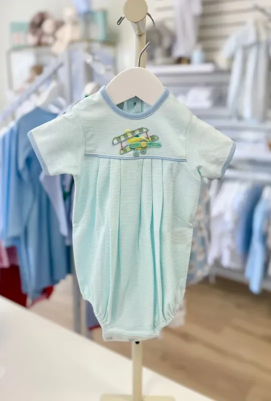 Squiggles by Charlie Mint Mini Stripe Plane Bubble