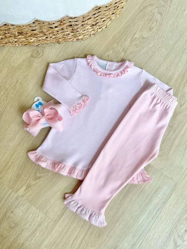 Squiggles by Charlie Pink Mini Stripe Girls Pant Set