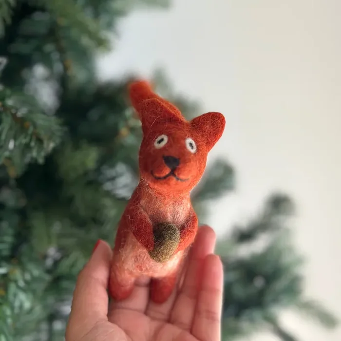 Squirrel with Acorn Finger Puppet