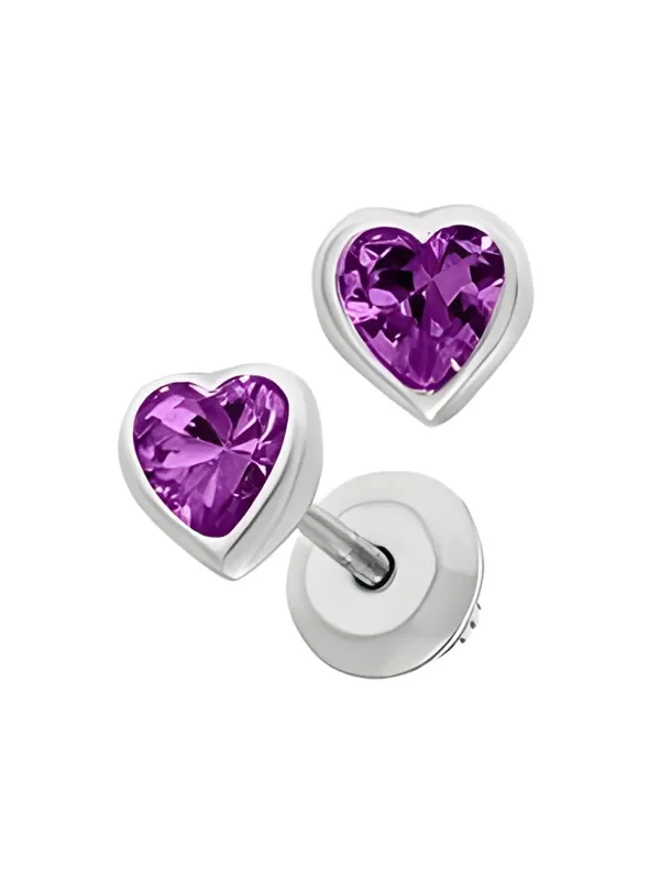 Sterling Silver February Birthstone Earrings