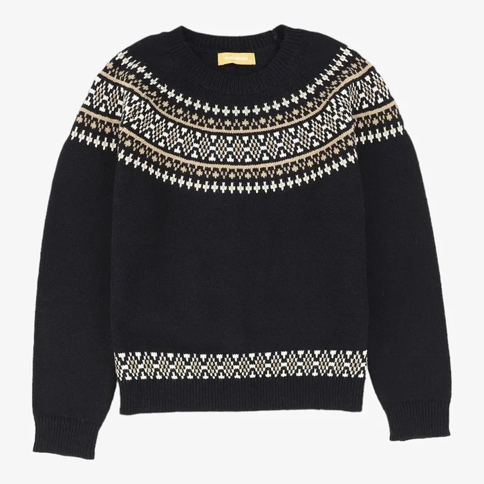 Stiched Detailed Sweater – Black/ivory