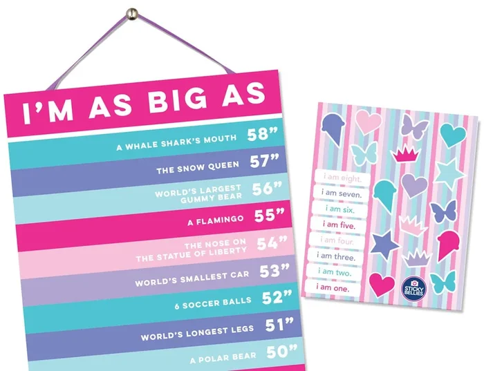 Sticky Bellies Happy Heights Growth Chart – Girl