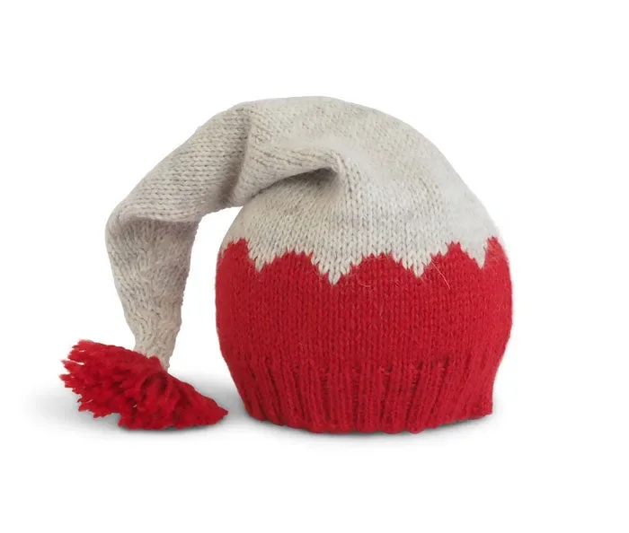 Stocking Hat In Grey & Red