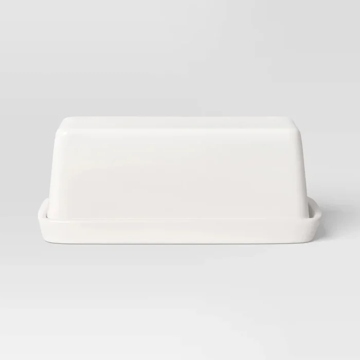 Stoneware Butter Dish White